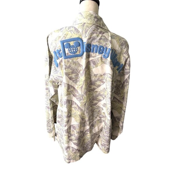 Disney Linen Shirt Resort Palms Jacket NEW Shacket Safari Button Front Medium - Picture 2 of 10